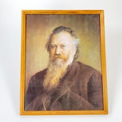 Mediniame rėme po stiklu vyro portreto printas 2x42x53 cm