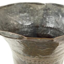 Senovinė žalvarinė vaza su gyvūnų ir augalų motyvais 20x20x34 cm