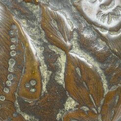 Senovinė žalvarinė vaza su gyvūnų ir augalų motyvais 20x20x34 cm