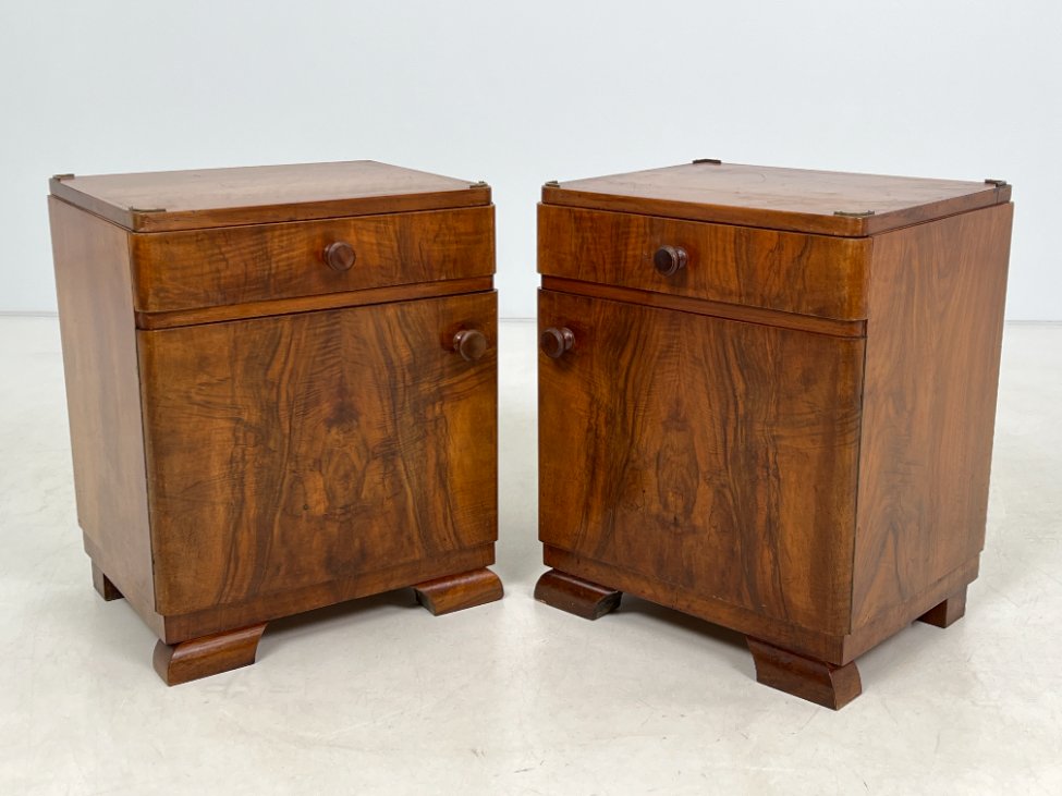 CY0341-spinteles-3 Art deco riešutmedžio spintelės 2 vnt. komplektas 41x48x58 cm