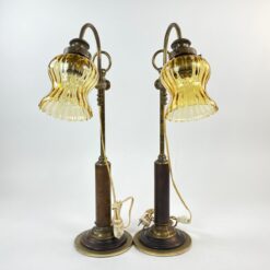 Žalvariniai reguliuojami staliniai šviestuvai 2 vnt. komplektas 34x17x59 cm