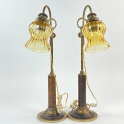 Žalvariniai reguliuojami staliniai šviestuvai 2 vnt. komplektas 34x17x59 cm