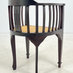 Raudonmedžio rėmo krėslai su ratanu 4 vnt. komplektas 47x53x77 cm, 45,5 cm