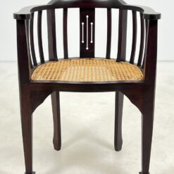 Raudonmedžio rėmo krėslai su ratanu 4 vnt. komplektas 47x53x77 cm, 45,5 cm