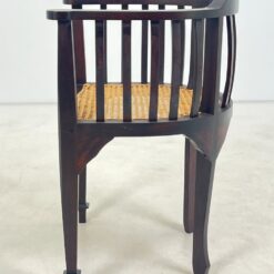 Raudonmedžio rėmo krėslai su ratanu 4 vnt. komplektas 47x53x77 cm, 45,5 cm