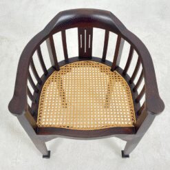 Raudonmedžio rėmo krėslai su ratanu 4 vnt. komplektas 47x53x77 cm, 45,5 cm