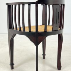 Raudonmedžio rėmo krėslai su ratanu 4 vnt. komplektas 47x53x77 cm, 45,5 cm