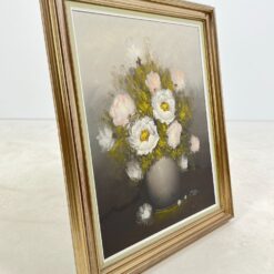 Ant drobės tapytas natiurmortas “Bijūnų puokštė” mediniame rėme 4x64x73 cm