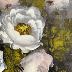 Ant drobės tapytas natiurmortas “Bijūnų puokštė” mediniame rėme 4x64x73 cm