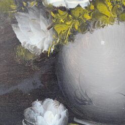 Ant drobės tapytas natiurmortas “Bijūnų puokštė” mediniame rėme 4x64x73 cm