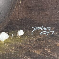 Ant drobės tapytas natiurmortas “Bijūnų puokštė” mediniame rėme 4x64x73 cm