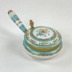 Porcelianinis indas trupiniams su žalvario detalėmis 14,5×25,5×10 cm