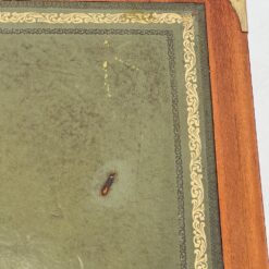 Riešutmedžio staliukai odiniais stalviršiais 3 vnt. komplektas 48x115x44 cm