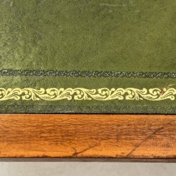 Riešutmedžio staliukai odiniais stalviršiais 3 vnt. komplektas 48x115x44 cm