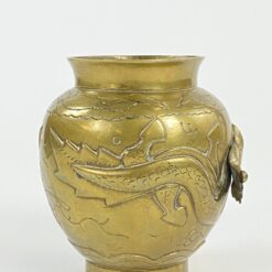 Žalvarinė rytietiška vaza su drakonų atvaizdu 13x14x14 cm