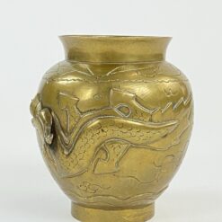 Žalvarinė rytietiška vaza su drakonų atvaizdu 13x14x14 cm