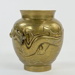 Žalvarinė rytietiška vaza su drakonų atvaizdu 12,5×13,5×14 cm