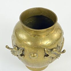 Žalvarinė rytietiška vaza su drakonų atvaizdu 12,5×13,5×14 cm