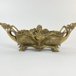 Art Nouveau stiliaus žalvarinis vazonas su moters atvaizdu 18x51x18 cm