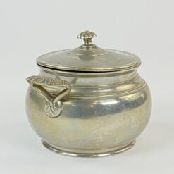 Prancūziškas arbatinuko, cukrinės, ąsotėlio ir padėklo servizas iš alavo