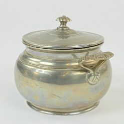 Prancūziškas arbatinuko, cukrinės, ąsotėlio ir padėklo servizas iš alavo