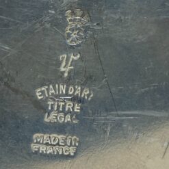 Prancūziškas arbatinuko, cukrinės, ąsotėlio ir padėklo servizas iš alavo