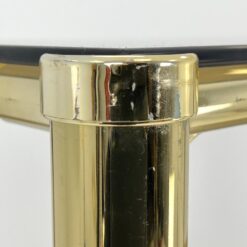 Pastatoma aukso spalvos metalinio rėmo lentyna su stiklu 42×82,5×166 cm