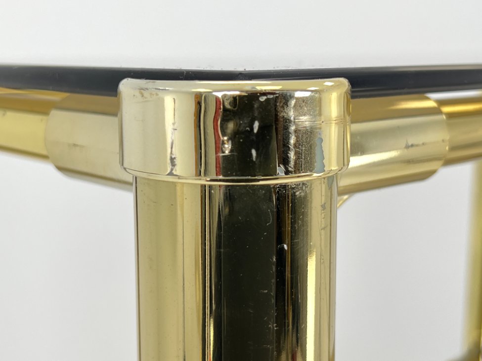 DN0072-lentynos-10 Pastatoma aukso spalvos metalinio rėmo lentyna su stiklu 42×82,5×166 cm