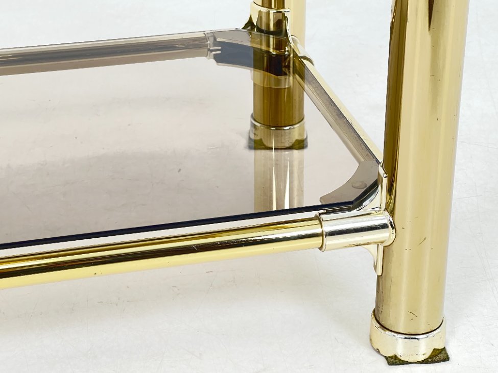 DN0072-lentynos-8 Pastatoma aukso spalvos metalinio rėmo lentyna su stiklu 42×82,5×166 cm