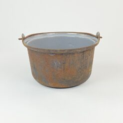 Ketaus puodas su rankena emaliuota vidine dalimi 28x30x17 cm