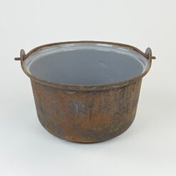 Ketaus puodas su rankena emaliuota vidine dalimi 28x30x17 cm