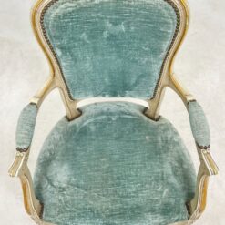 Medinis provanso stiliaus krėslas su gobelenu 60x58x87 cm, 47 cm