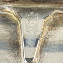 Sidabruoto žalvario stovas skardai su dangčiu 18,5×36,5×10 cm