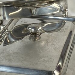 Sidabruoto žalvario stovas skardai su dangčiu 18,5×36,5×10 cm