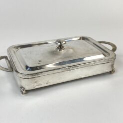 Sidabruoto žalvario stovas skardai su dangčiu 18,5×36,5×10 cm