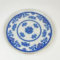 Apvali porcelianinė serviravimo lėkštė su augalų motyvais 36x36x2 cm