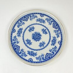 Apvali porcelianinė serviravimo lėkštė su augalų motyvais 36x36x2 cm