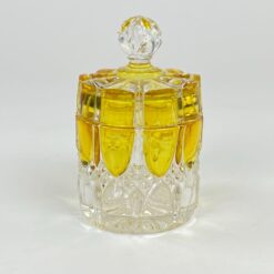 Krištolinis kosmetinis indelis su dangteliu 7,5×7,5×12,5 cm