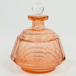 Stiklinis miniatiūrinis rožinės spalvos grafinas 11x11x13 cm