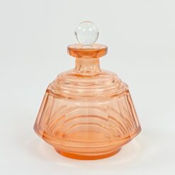 Stiklinis miniatiūrinis rožinės spalvos grafinas 11x11x13 cm