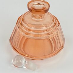 Stiklinis miniatiūrinis rožinės spalvos grafinas 11x11x13 cm