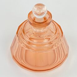 Stiklinis miniatiūrinis rožinės spalvos grafinas 11x11x13 cm