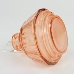 Stiklinis miniatiūrinis rožinės spalvos grafinas 11x11x13 cm