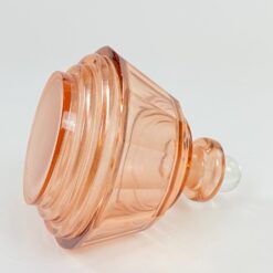 Stiklinis miniatiūrinis rožinės spalvos grafinas 11x11x13 cm