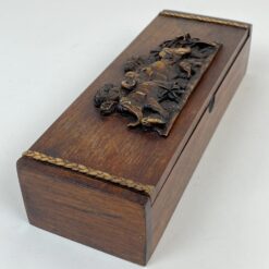 Medinė dėžutė su dramblių atvaizdu 10x29x7,5 cm