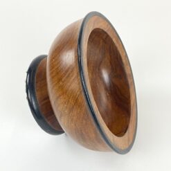 Apvalus medinis dubuo juodos spalvos apvadais 20x20x10,5 cm