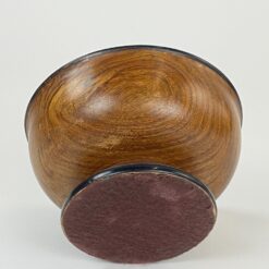 Apvalus medinis dubuo juodos spalvos apvadais 20x20x10,5 cm