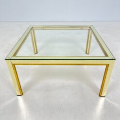 Itališkas kvadratinis "Zevi" metalinio rėmo staliukas su stiklu 75x75x38 cm