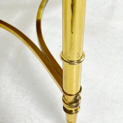 Apvalus žalvarinis staliukas su onikso imitacijos stalviršiumi 76x76x50 cm