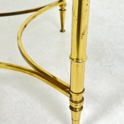 Apvalus žalvarinis staliukas su onikso imitacijos stalviršiumi 76x76x50 cm